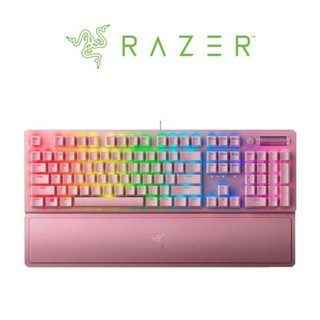Razer 黑寡婦蜘幻彩版鍵盤 V3 綠軸(粉晶英文)