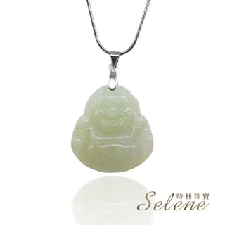 【Selene】冰種黃翡翠彌勒墜(A貨翡翠)
