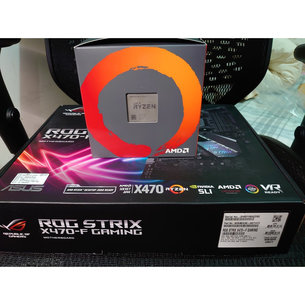 [台北市售] (二手)AMD Ryzen 7 2700X &amp; ASUS ROG STRIX X470-F GAMING