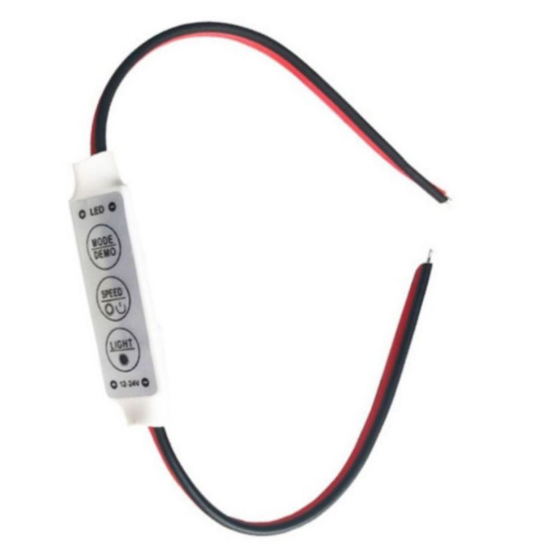 單色紅黑線迷你控制器12v 6A LED 燈帶燈條mini調光器3鍵爆閃漸變閃爍