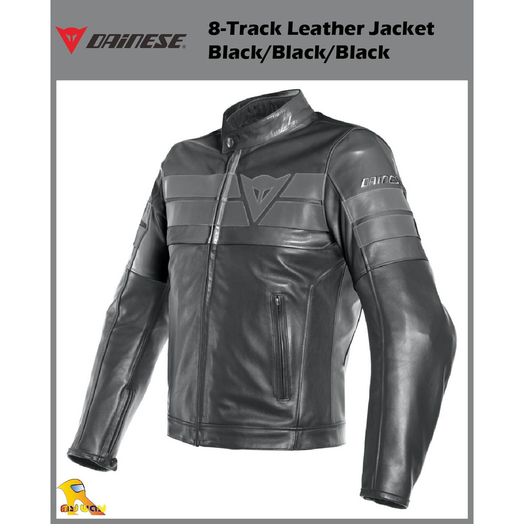 任我行騎士部品 Dainese 8-Track Leather Jacket 黑黑黑 牛皮 防摔衣 保暖內裡 休閒