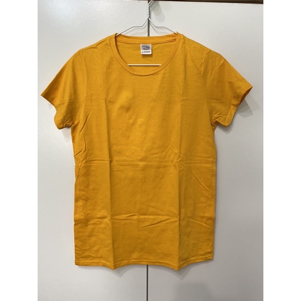 《全新》Gildan芥末黃素面短袖100%棉質T恤女版L-size
