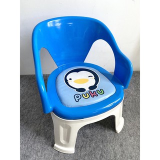 【二手狀況好便宜賣】Puku藍色企鵝兒童嗶嗶椅/餐椅/學習椅/穿鞋椅