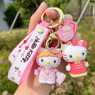 哆樂多 kitty貓換裝日記公仔鑰匙扣 Hello Kitty書包公仔吊飾 凱特貓汽車公仔鑰匙圈 kitty貓情侶公仔吊