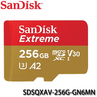 【3CTOWN】含稅公司貨 SanDisk 256GB Extreme Micro SD U3 V30 190MB/s