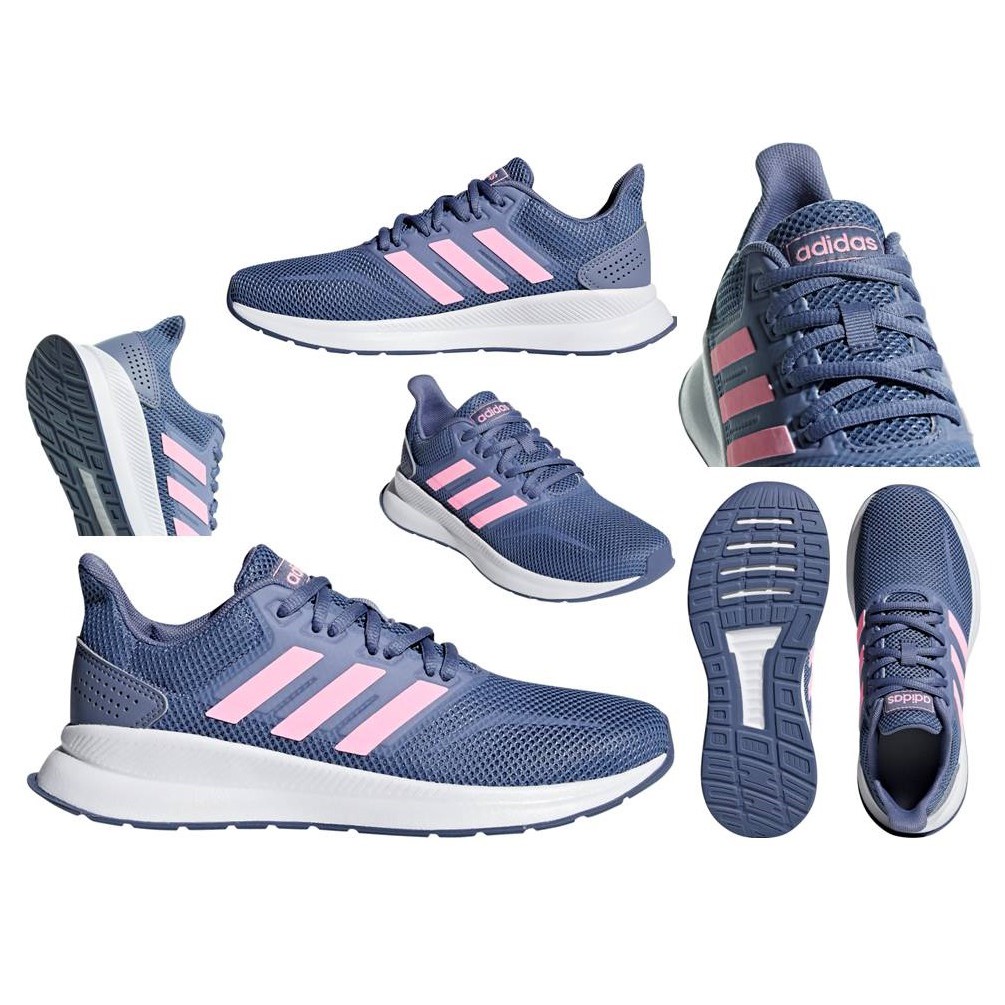2019 五月ADIDAS RUNFALCON K 運動鞋慢跑鞋紫白粉F36541 | 蝦皮購物