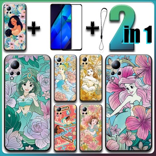 2 合 1 適用於 Infinix Note 12 (G88) 手機殼帶鋼化玻璃陶瓷螢幕保護膜公主