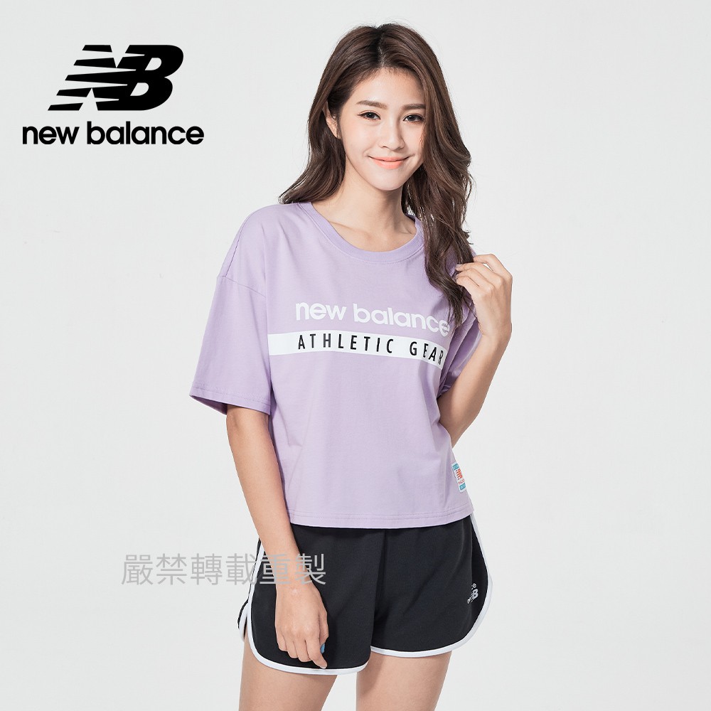 【New Balance】 NB 品牌短版短袖T_女性_紫色_AWT11508DVG