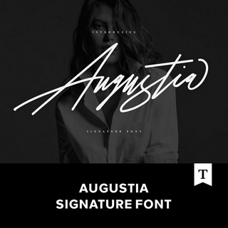 時尚高端手寫英文簽名字體 Augustia Signature Font.F2019050209