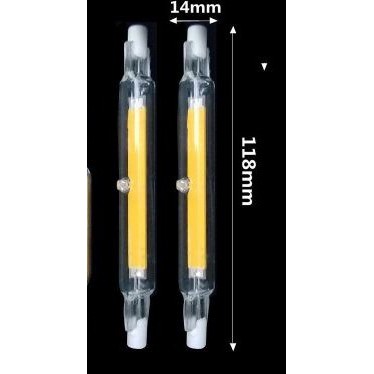 玻璃R7S J-TYPE LED 118mm 10W COB 替代鹵素燈 110V 黃光