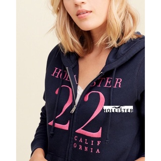 HCO Hollister co.Embroidered Logo Graphic Hoodie刺繡連帽外套深藍