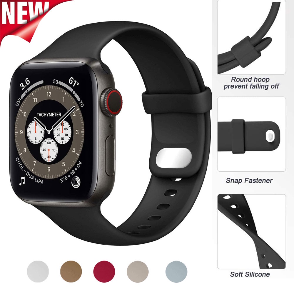 Apple Watch 錶帶 38mm 41mm 40mm 45mm 44mm 42mm 軟矽膠錶帶, 適用於 iWat