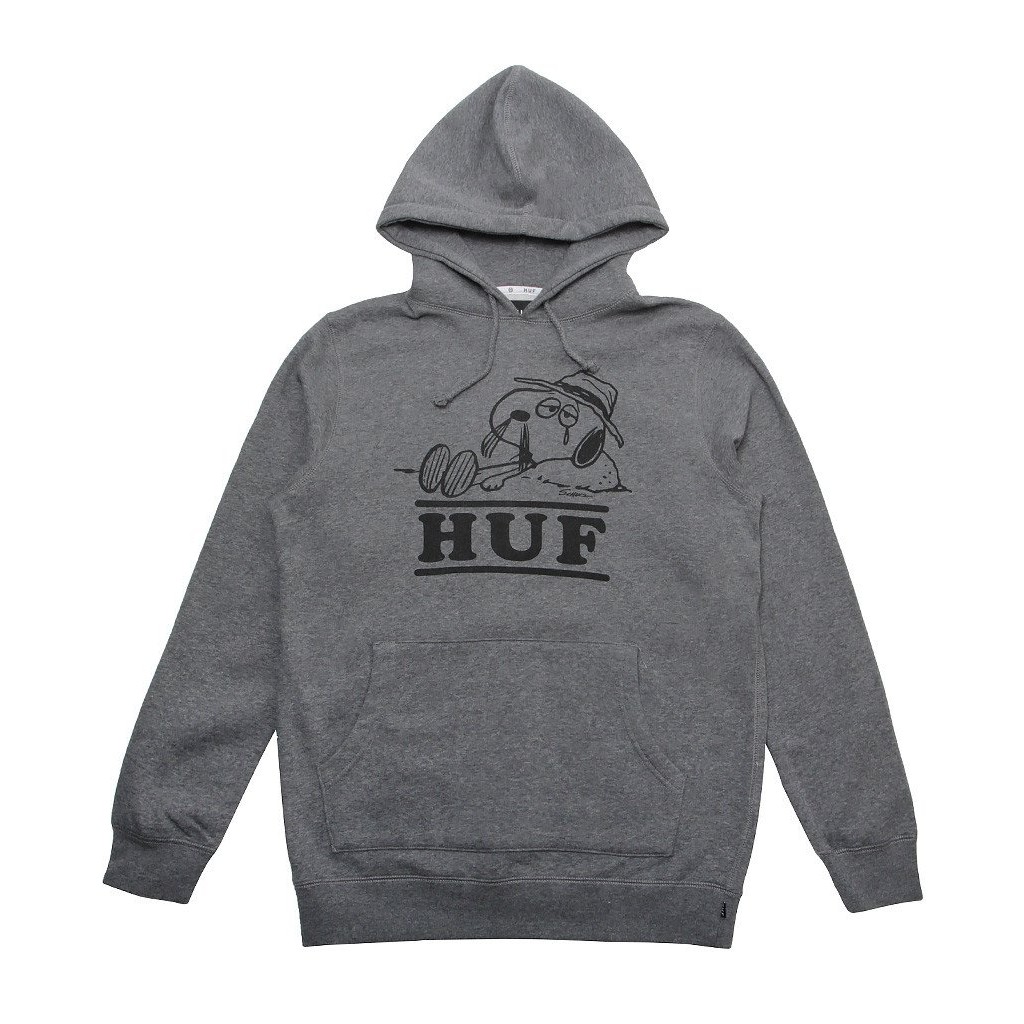 HUF X SNOOPY SPIKE NEEDLES HOOD GREY 帽T 灰【A-KAY0】【PF64008GY】