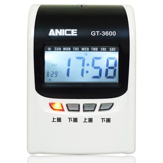 ANICE 微電腦液晶顯示四欄位電子打卡鐘 GT-3600