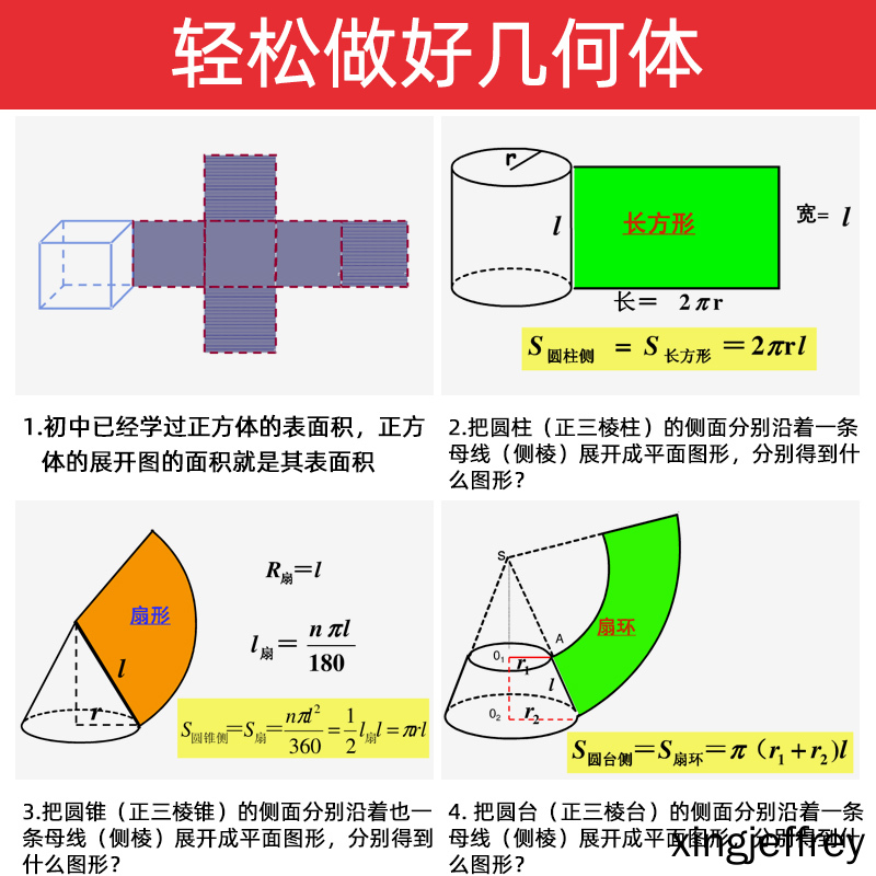 正方體長方體磁性展開圖表面積教具可拆卸圓柱圓錐圓臺展開圖立體幾何模型空間框架小學初高中數學解題演示用 蝦皮購物