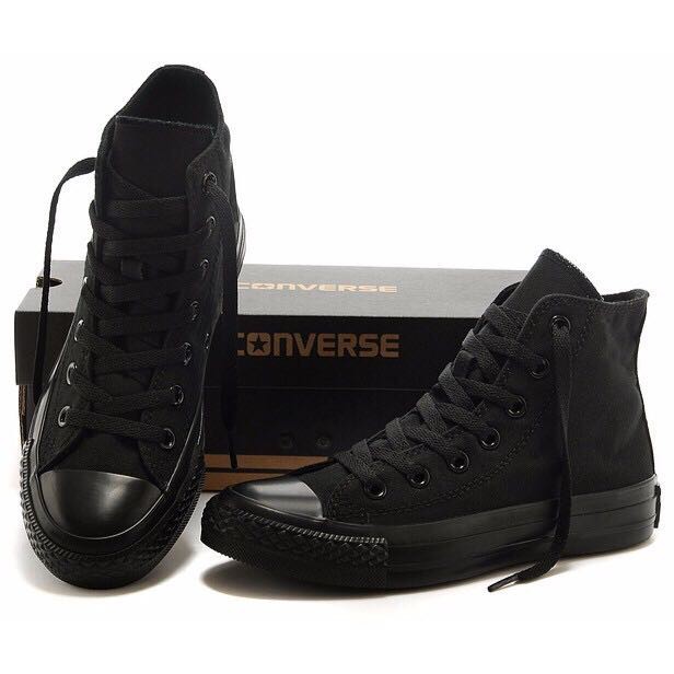 正品爆款匡威代購converse Chuck Taylor All Star 全黑帆布鞋高筒基本款男女鞋特價 蝦皮購物