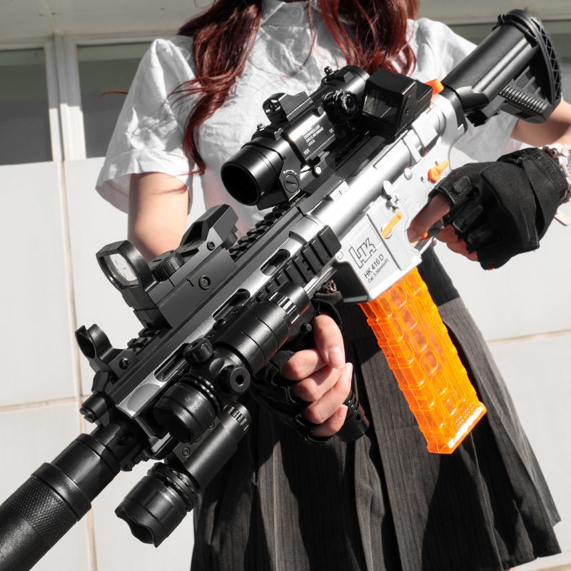 暢銷款現貨M416手自一體電動連發突擊軟彈槍仿真吃雞裝備全套兒童玩具槍男孩