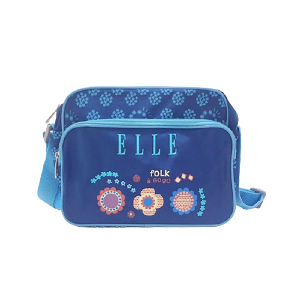 【ELLE Petite】彩色小花系列-側背包/斜背包_藍色
