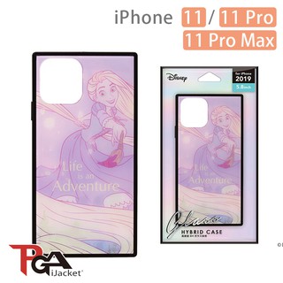 【日本PGA】iPhone 11/11 Pro/11 Pro Max 迪士尼公主 四角氣墊 9H玻璃殼-長髮公主