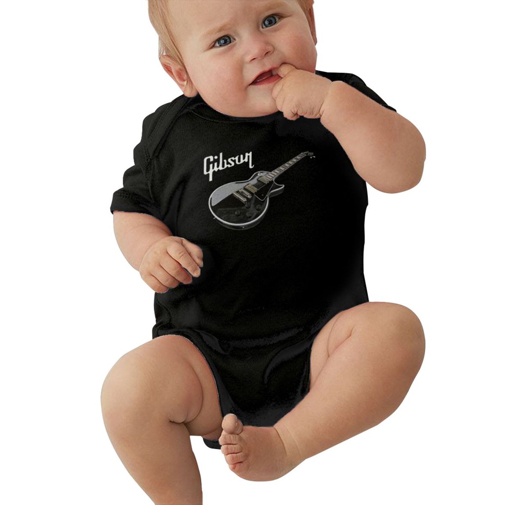 全新嬰兒短袖連身衣定制 Gibson Les Paul 吉他搖滾重金屬音樂朋克透氣親膚