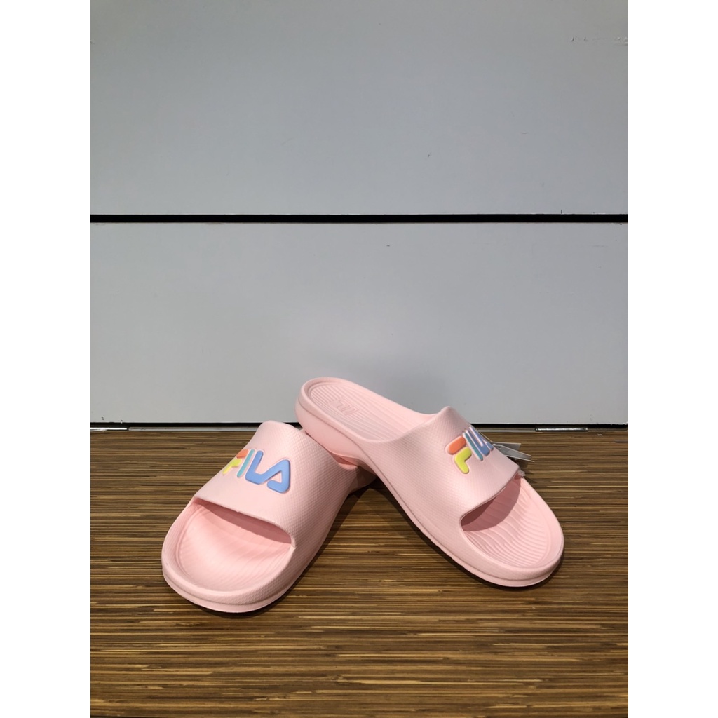 Fila - Sleek Slide 女款拖鞋 基本款 一體式 EVA 柔軟 舒適 室內外 粉色 - 4S355W559