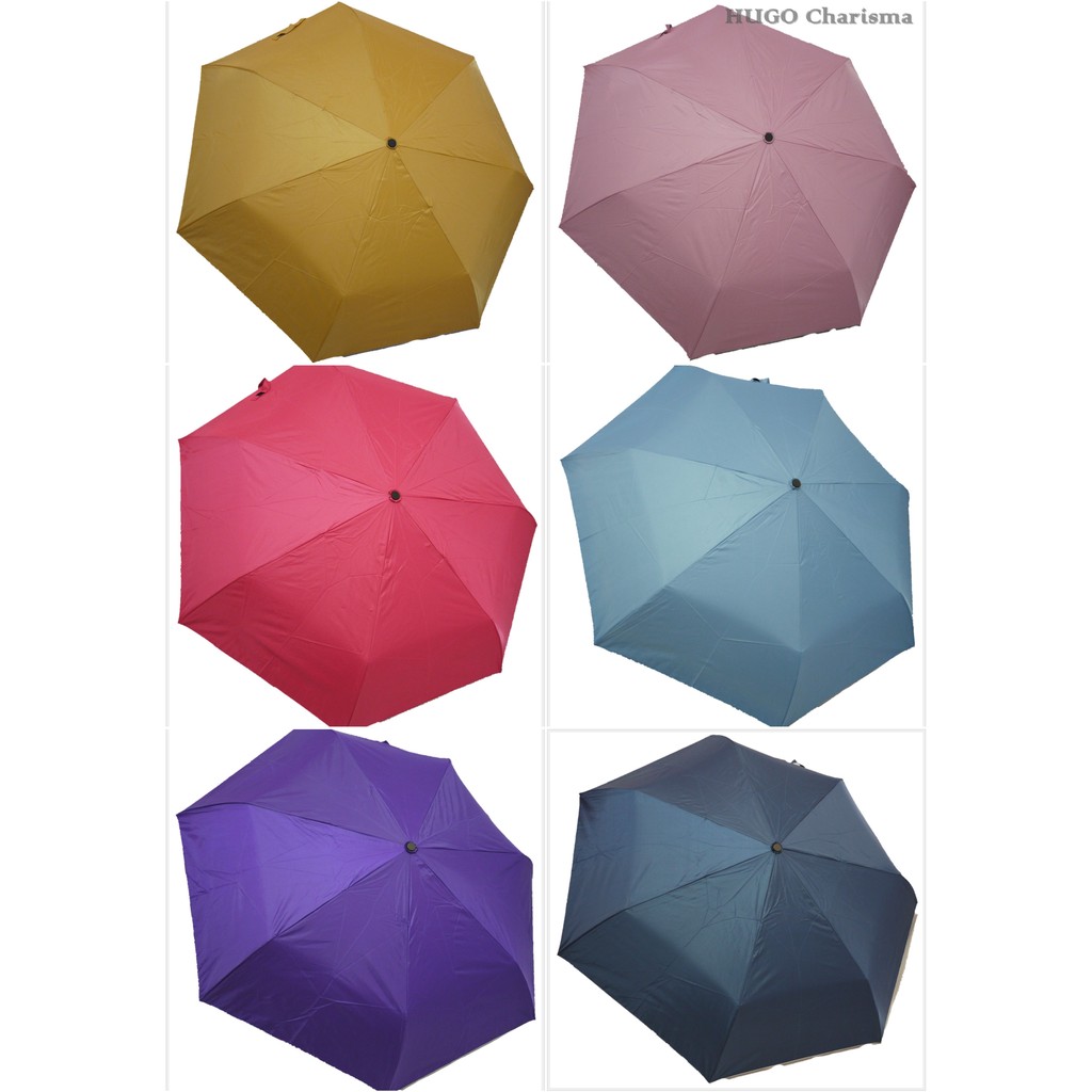 素色系列鋁合金自動傘自動開收傘內層銀膠抗UV傘晴雨兩用傘摺疊傘(六色)