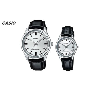 CASIO簡潔大方的三針-時分秒針設計MTP-V005L-7A LTP-V005L-7A 情侶對錶 皮革錶帶