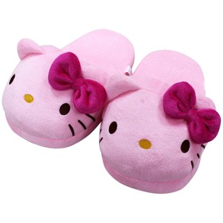 保暖室內拖鞋 特價 正版授權 KT-0304 Hello Kitty 頭型室內絨布拖鞋 保暖拖鞋 室內拖鞋