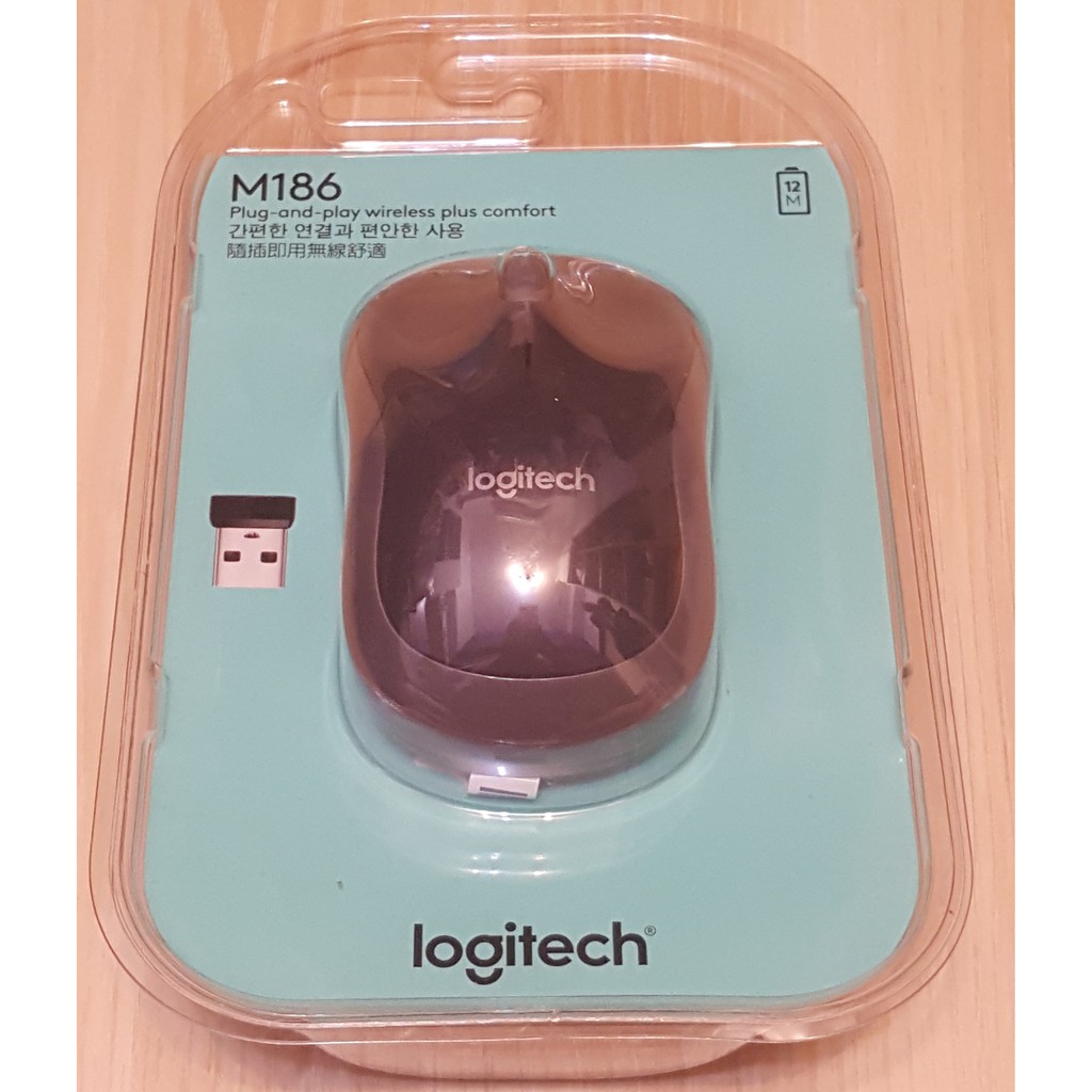 Logitech_羅技_M186無線滑鼠-灰(全新未拆)