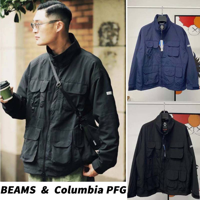 Columbia × beams フィッシングジャケット 紺色