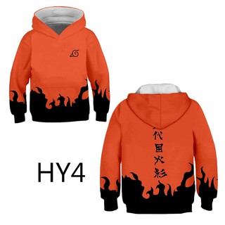 .Naruto 3D 兒童連帽衫兒童冬季兒童套頭衫 3D 兒童連帽衫 3D Naruto 3D 兒童連帽衫
