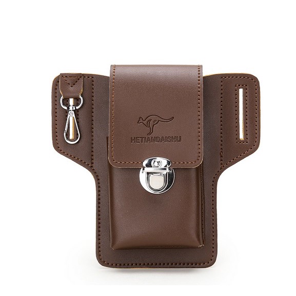 時尚多功能男士腰包 手機皮套可放煙盒掛鑰匙腰包 手機包