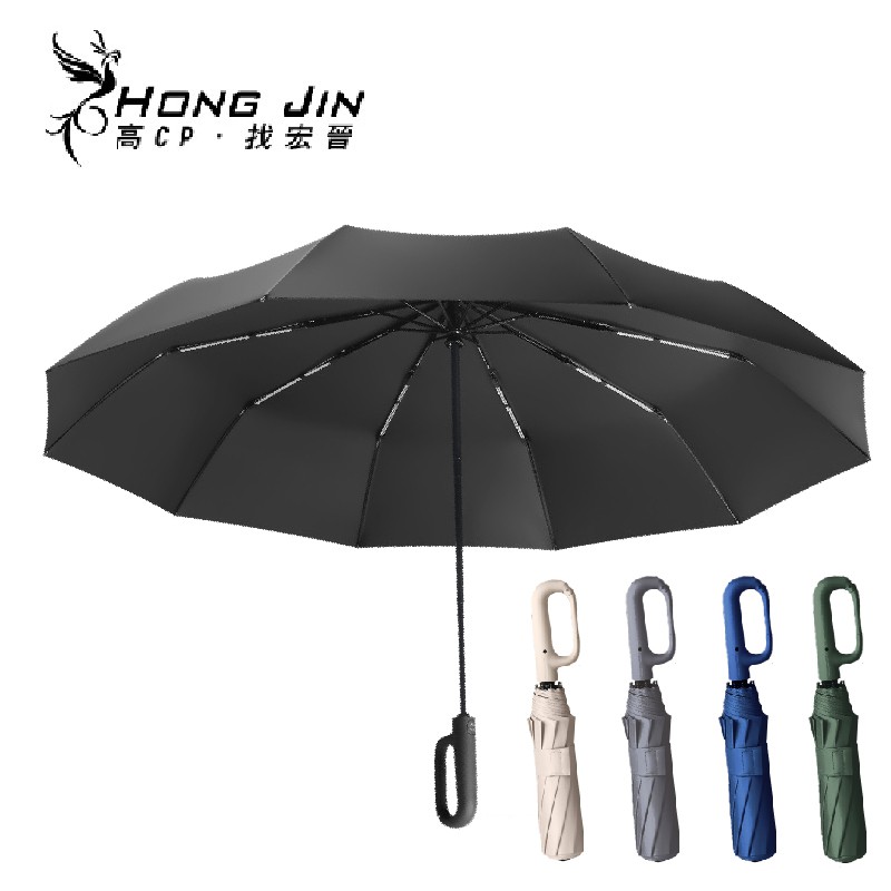 【蝦皮直營】宏晉 扣環手柄自動雨傘 傘面105CM/125CM/抗UV/纖維雙龍骨 自動傘 晴雨傘 傘 現貨
