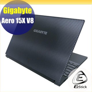 【Ezstick】GIGABYTE Aero 15X V8 黑色立體紋機身貼 (含上蓋貼、鍵盤週圍貼) DIY包膜