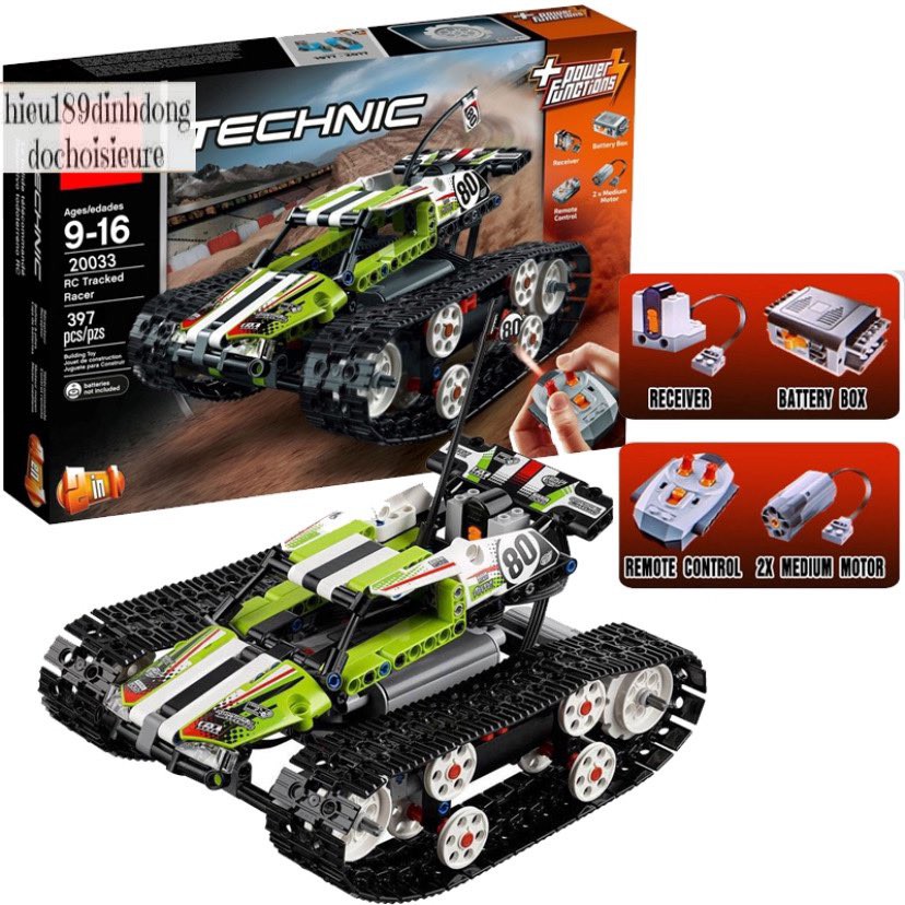 組裝拼圖不是 Lego Technic 42065 Rc Tracked Racer,Lepin 20033:賽車鏈輪遙