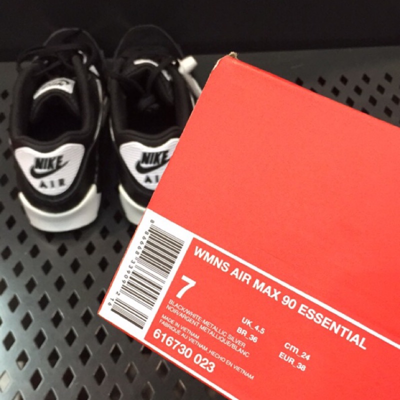 【二手】Nike air max 90 👧限定 經典黑白 熱賣款 網布 皮革 超好搭