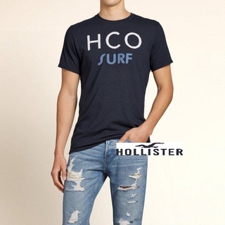 HCO Hollister co.Applique Logo Graphic Tee貼布字母短T-深藍