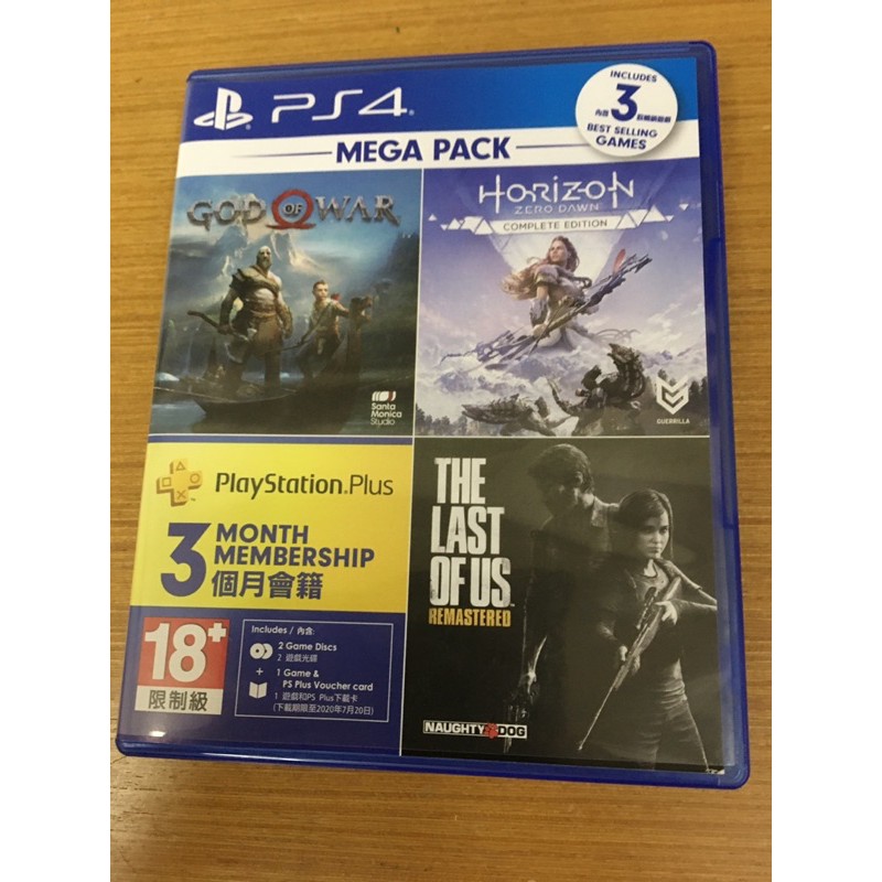 PS4 戰神 4 地平線 完整版 中文 god of war horizon 兩片合輯 光碟無刮 中文版 沒有最後生還者