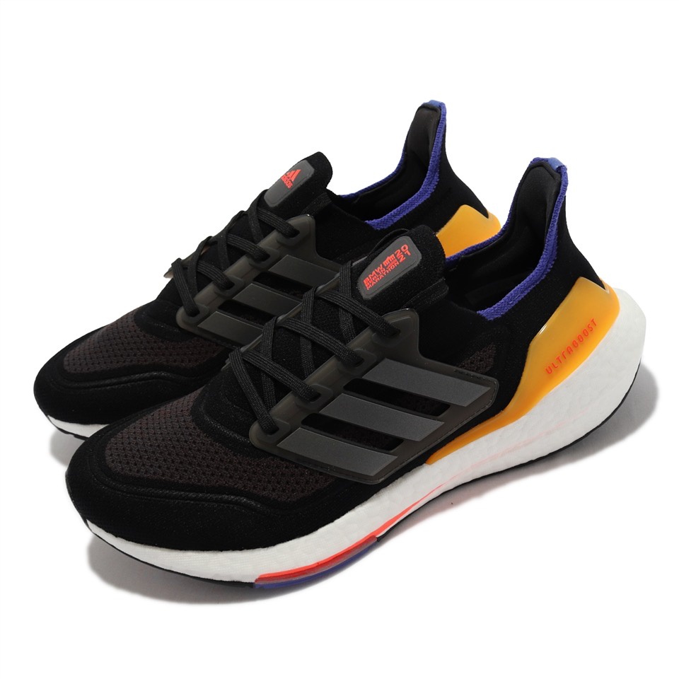𝓑&amp;𝓦台灣門市正品 Adidas ULTRABOOST 21 男跑鞋 黑黃紫 S23868