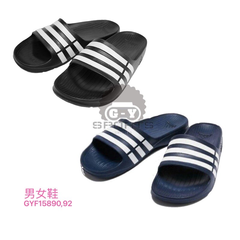 〘GY SPORTS〙ADIDAS DURAMO SLIDE 情侶拖鞋 男女鞋 黑白 G15890 深藍 G15892