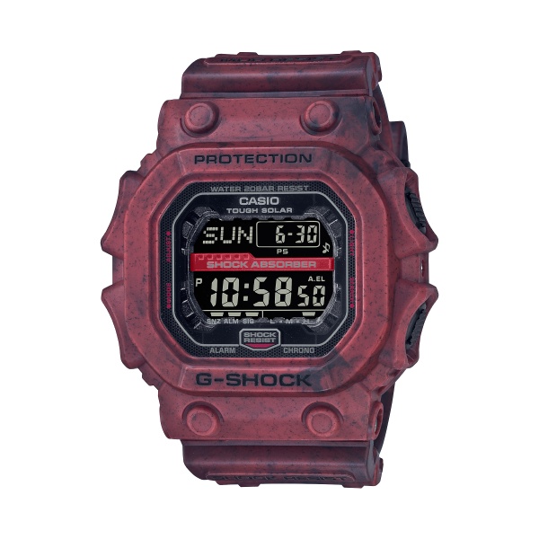 【CASIO G-SHOCK】太陽能荒野冒險混色紋理工藝運動雙顯腕錶-沙漠紅 GX-56SL-4