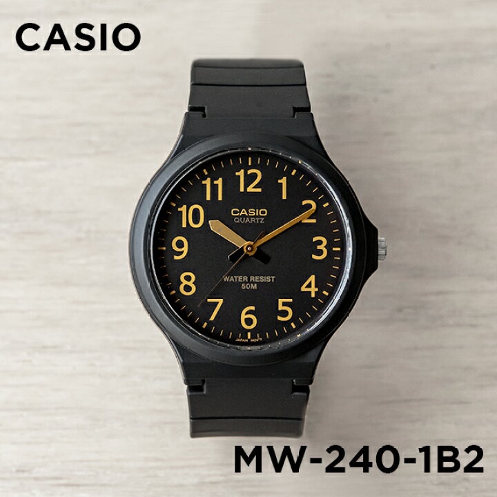 【金台鐘錶】CASIO卡西歐 (考試專用)(學生 當兵 必備) (黑面金字)  43mm大錶面 MW-240-1B2