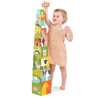 ~❤美國寶寶的衣櫥❤~ (現貨)美國Petit Collage 疊疊樂方塊盒 童話森林 快樂農場 盒中盒 精細動作訓練