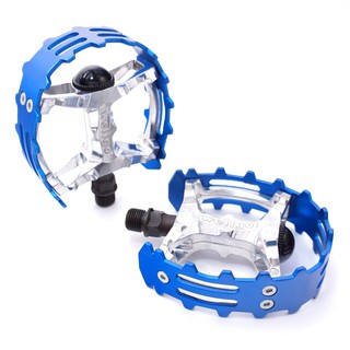 維格鋁合金熊爪自行車登山車藍色腳踏板 Wellgo XC-II 9/16" Old school BMX Pedal