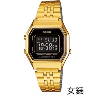 CASIO 卡西歐 熱銷復古小金錶×黑框數位電子錶(LA680WGA-1B)LA670WGA-1電子錶