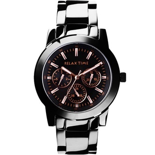 RELAX TIME 黑鋼三眼系列腕錶42.5mm(R0800-16-10X)