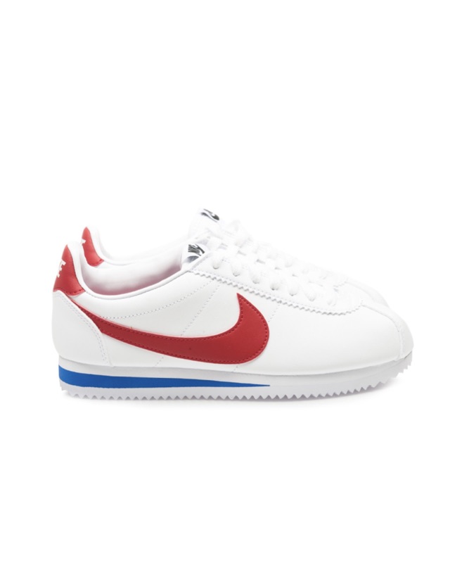 nike classic cortez white red blue