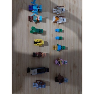 Image of 樂高LegoMinecraft我的世界麥塊人偶人仔骷弓小殭屍史蒂夫Alex烈焰神村民終界使者安德流浪者骷髏深海守衛鐵巨人
