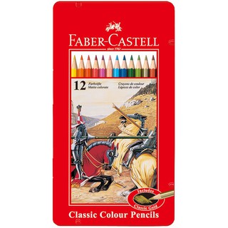 Faber-Castell德國輝柏｜油性色鉛筆12色 紅色鐵盒｜115844【諾貝爾網路商城】