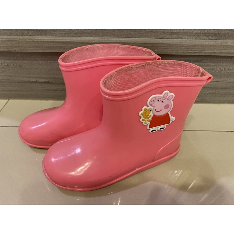 二手粉色佩佩豬女童18cm雨鞋